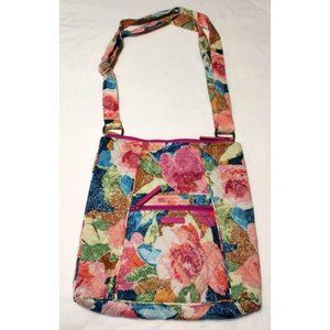 Vera Bradley Pink Iconic Hipster Super Bloom Crossbody‎ Handbag